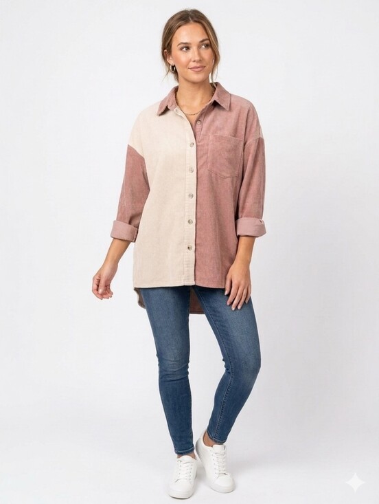 Pink Lily Tops - 🧨🧨Pink Lily Corduroy Button Down Shirt Size Small